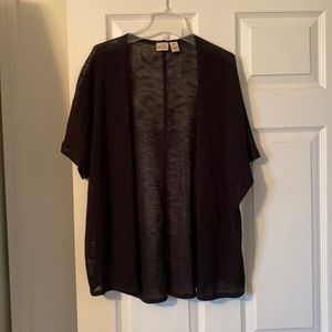 Black short sleeve cardigan